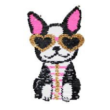 Nažehlovací aplikace, nažehlovačka s flitry - Pes Nažehlovací aplikace, nažehlovačka s flitry - Pes