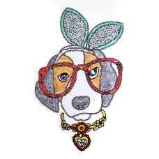 Nažehlovací aplikace, nažehlovačka s flitry - Pes 2 Nažehlovací aplikace, nažehlovačka s flitry - Pes 2