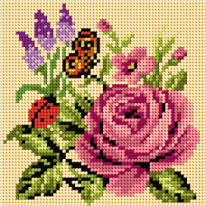 Sestava pro vyšívání křížkovým stehem Malwina 15x15cm - č. 1017 Sestava pro vyšívání křížkovým stehem Malwina 15x15cm - č. 1017