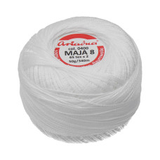 Háčkovací příze Maja 8 50 g - 0400 Háčkovací příze Maja 8 50 g - 0400