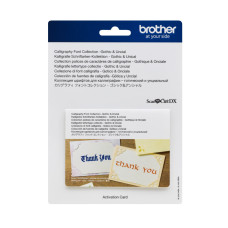 Karta s fonty kaligrafického písma pro plotry Brother