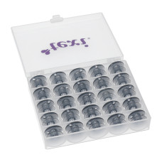 Sada 25 plastových cívek v krabičce pro Singer Inspiration