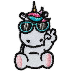 Nažehlovačka Jednorožec s brýlemi 2,9 x 4,8 cm Monoquick Nažehlovačka Jednorožec s brýlemi 2,9 x 4,8 cm Monoquick