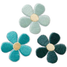 Nažehlovačka Tyrkysové květy 2,6 x 2,6 cm Monoquick