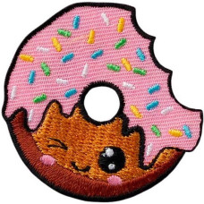 Nažehlovačka Donut s růžovou polevou 4,5 x 4,5 cm Monoquick Nažehlovačka Donut s růžovou polevou 4,5 x 4,5 cm Monoquick