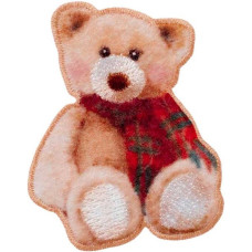 Nažehlovačka Medvídek s károvanou šálou 6 x 4,7 cm Monoquick Nažehlovačka Medvídek s károvanou šálou 6 x 4,7 cm Monoquick