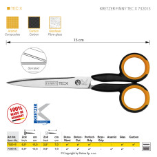Nůžky s mikrozoubky KRETZER FINNY TEC X 732015