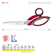 Krejčovské nůžky KRETZER FINNY ZIPZAP/HOBBY 782024