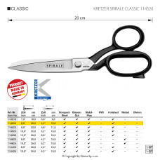 Krejčovské nůžky KRETZER SPIRALE CLASSIC 114520