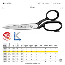 Krejčovské nůžky KRETZER SPIRALE CLASSIC 114523