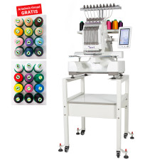 Vyšívací stroj TEXI IRIS 10 + čepicový rámeček + stojan + sada nití Vyšívací stroj TEXI IRIS 10 + čepicový rámeček + stojan + sada nití