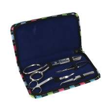 Sada 3 nůžek a pinzety v pouzdře Pfaff Sada 3 nůžek a pinzety v pouzdře Pfaff