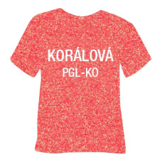 Glitrová hrubá nažehlovací fólie POLI-TAPE Craft - korálová Glitrová hrubá nažehlovací fólie POLI-TAPE Craft - korálová