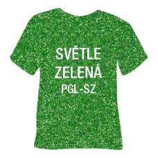 Glitrová hrubá nažehlovací fólie POLI-TAPE Craft - světle zelená