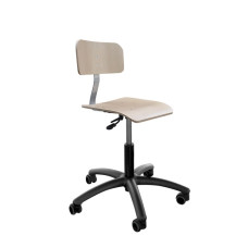 Průmyslová otočná židle - dřevěná, kolečka Eco4 Průmyslová otočná židle - dřevěná, kolečka Eco4