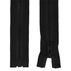 Zip kostěný 5 mm, 80 cm, dělitelný, jezdec standard - černá Zip kostěný 5 mm, 80 cm, dělitelný, jezdec standard - černá